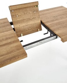 Berlin Kihúzható Étkezőasztal mézes-dió/fekete 140-180x85cm