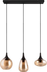 Fekete-narancssárga függőlámpa üveg búrával Lumina – Trio