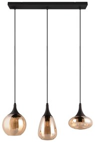 Fekete-narancssárga függőlámpa üveg búrával Lumina – Trio