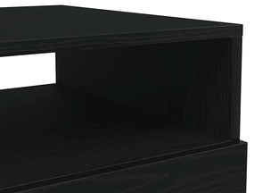 fekete tölgyszínű dohányzóasztal LED-lámpákkal 50x49x40 cm