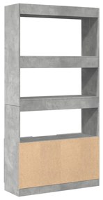 betonszürke szerelt fa magasszekrény 92 x 33 x 180 cm