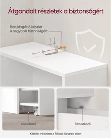 Keskeny fürdőszobai szekrény 2 fiókkal, állítható polccal, 40 x 18 x 134,4 cm, klasszikus fehér