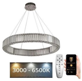 NEDES LED Dimmelhető csillár zsinóron LED/50W/230V 3000-6500K króm + távirányítás ND3532