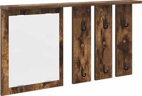 vidaXL Fali Kabáthorog polcokkal Füstölt tölgy 85 x 10 x 45 cm Faanyag