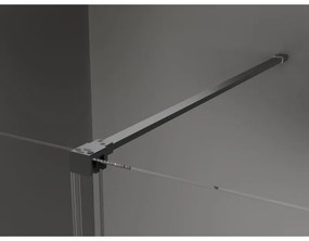Mexen Velar, tolóajtós zuhanykabin 100 x 80 cm, 8mm szürke üveg, polírozott grafit, 871-100-080-41-66