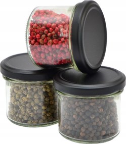 10x Ételtároló tégely 125 ml Üveg Fűszertartó tégely Matt