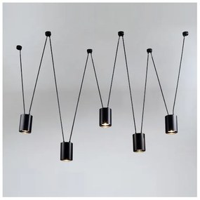 Shilo 9023 - Csillár zsinóron VIWIN 5xGU10/15W/230V pók fekete