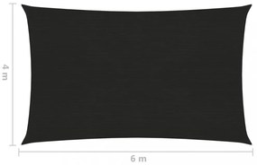 fekete HDPE napvitorla 160 g/m² 4 x 6 m