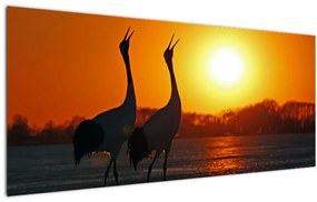 Madarak képe naplementekor (120x50 cm)