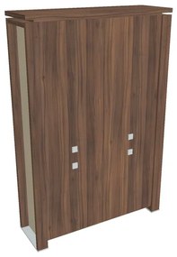 Verno+ S magas szekrény 140 x 46 x 210 cm, osztva, dió / vanília