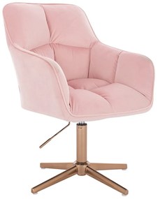 HR550CROSS Rózsaszín modern velúr szék arany lábbal