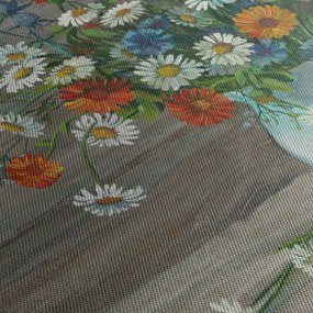 Kép - réti virágok, olajfestmény (órával) (90x30 cm)