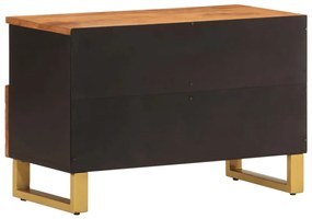 fekete-barna tömör mangófa TV-szekrény 70 x 33,5 x 46 cm