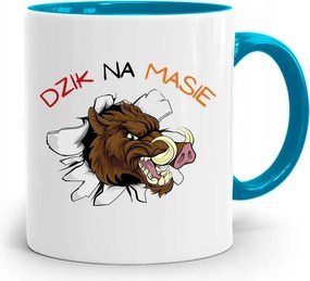 Kék Bögre Fiúnak Vaddisznó A Tömegen, fényképes nyomattal