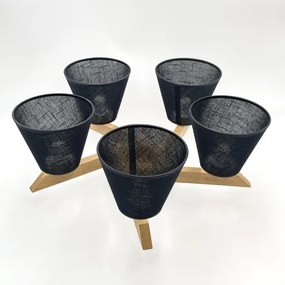 Brilagi - LED  Felületre szerelhető csillár  ANTHONY 5xE14/40W/230V tölgy/fekete