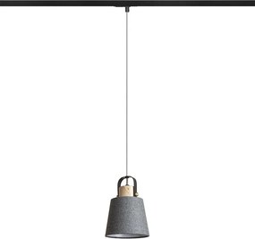 RENDL CHOUPETTE egyáramkörös sínre feketésszürke textil/fa 230V LED E27 11W