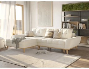 Krémszínű kinyitható sarokkanapé (bal oldali) Balitco – Ropez