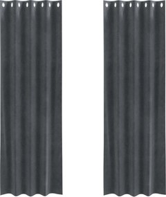 vidaXL Sötétítő függönyök 2 pcs Világosszürke 140 x 245 cm Bársony