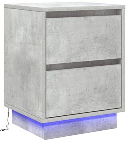 éjjeli szekrény LED világítással szürke beton 39x34,5x50 cm