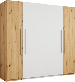 Modern Moduláris Ruhaszekrény Modullo Fehér Wotan Fiókos 250 CM