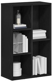 fekete tölgy szerelt fa könyvespolc 50x25x80 cm