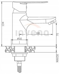 Invena Esla, mosogató csaptelep, króm, INV-BU-94-001-V