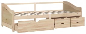 3 személyes tömör fenyőfa kanapéágy fiókokkal 90 x 200 cm