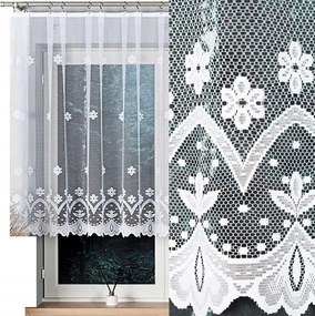 Jacquard függöny Florentyna 300x120cm egyenes virágmintás (kész) szegéllyel