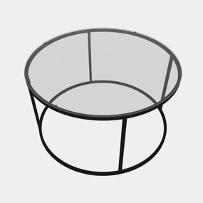 Kávésasztal BERLIN 60x45 cm fekete/átlátszó