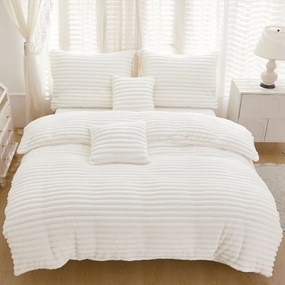 Mikroplüss ágyneműhuzat Homa TRAIL WHITE 3 részes 140x200 cm