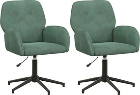 vidaXL Forgós Íróasztali Székek 2 db 54 x 55 x 90 cm Tengeri Zöld