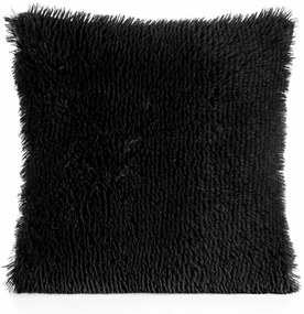 Tifany szőrme hatású párnahuzat Fekete 40x40 cm