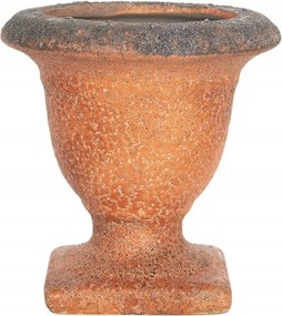 Narancssárga virágcserép patinával antik Alida stílusban 12x12 cm
