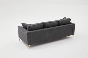 3 személyes kanapé Berlin - Antracit, Arany