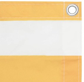 fehér-sárga oxford-szövet erkélyparaván 120 x 500 cm