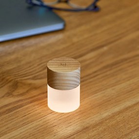 Natúr színű LED dimmelhető asztali lámpa üveg búrával (magasság 6 cm) Lemelia – Gingko