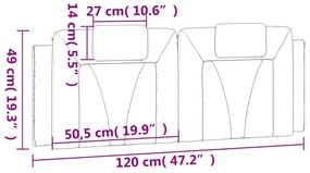 cappuccino színű műbőr fejtámla párna 120 cm