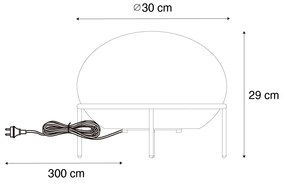 Design kültéri asztali lámpa fekete - Jannie