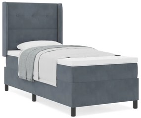 Boxspring Ágy Matrac Praktikus Szürke 100x200 cm Bársonyos
