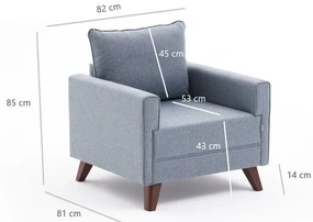 Fotel Bella Soft Tekli Koltuk - Kék