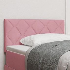 Fejtámla Gyémánt Blokk Dizájnnal Rózsaszín 90 cm Bársony