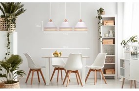 Duolla - Csillár zsinóron AVIGNON 3xE27/15W/230V fehér/rattan