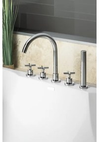 Sapho - AXIA 5-lyukas kádcsaptelep, polírozott króm