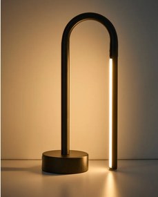 Fekete fém LED asztali lámpa (magasság 30 cm) Bow – Kave Home