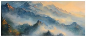 Kép - Festett hegyi táj (120x50 cm)