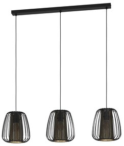 Fekete függőlámpa fém búrával-textil búrával CURASAO – EGLO