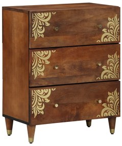 oldalszekrény 2 db mézbarna 60x33.5x75 cm szilárd durfa mangó