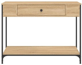 sonoma tölgy színű szerelt fa dohányzóasztal 100 x 34,5 x 75 cm