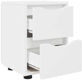 vidaXL Éjjeliszekrények fiókkal 2 pcs Fehér 30,5 x 30 x 43 cm Faanyag