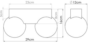 Sollux SL.1683 - Mennyezeti lámpa BULBO 2xG9/8W/230V bükkfa/fehér